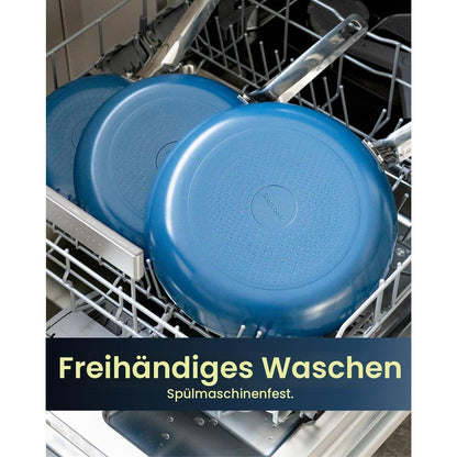 3-teiliges Keramik Pfannenset – Antihaft & Induktionsgeeignet Dunkelblau