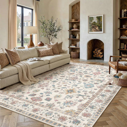 Waschbarer Teppich Wohnzimmer 200x300cm – Vintage Design & Rutschfest