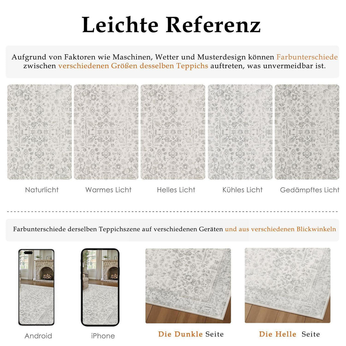 Grauer Vintage Wohnzimmerteppich 240x300cm – Weich & Rutschfest