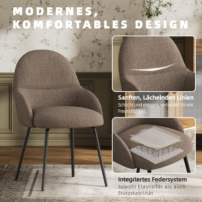 Esszimmerstühle 4er Set mit Armlehne – Braun & Modern