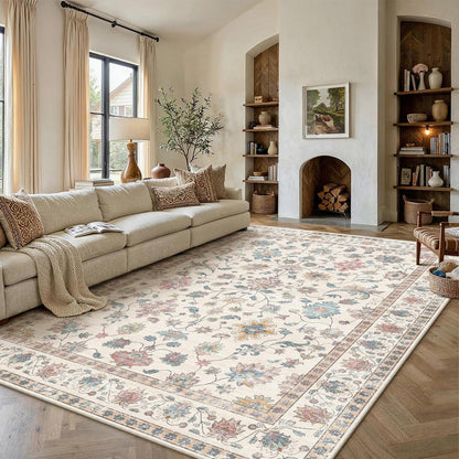 Waschbarer Teppich Wohnzimmer 300x400cm – Vintage Design & Rutschfest