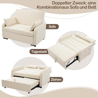 Verstellbares Schlafsofa Beige – 127x75x94cm für kleine Räume