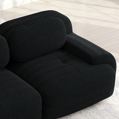 4-Sitzer Cord Sofa Schwarz – Modernes Wohnzimmer Sofa