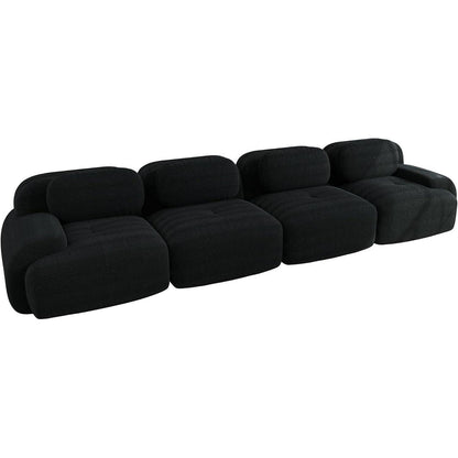 4-Sitzer Cord Sofa Schwarz – Modernes Wohnzimmer Sofa