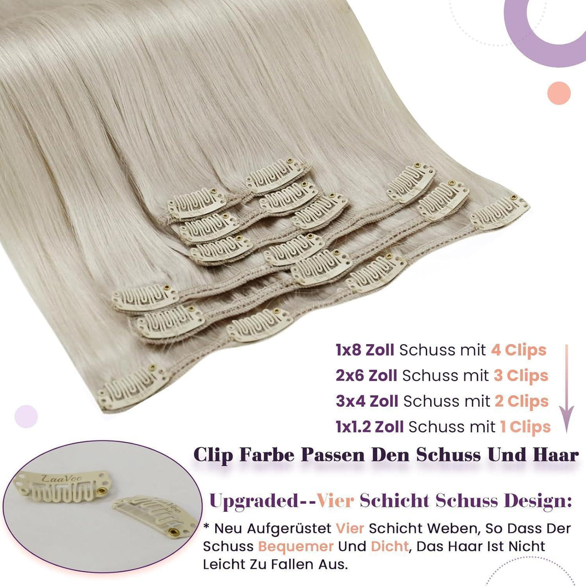 Echthaar Haarverlängerung Blond Clip-in 45cm