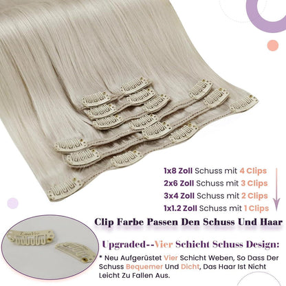 Echthaar Haarverlängerung Blond Clip-in 45cm