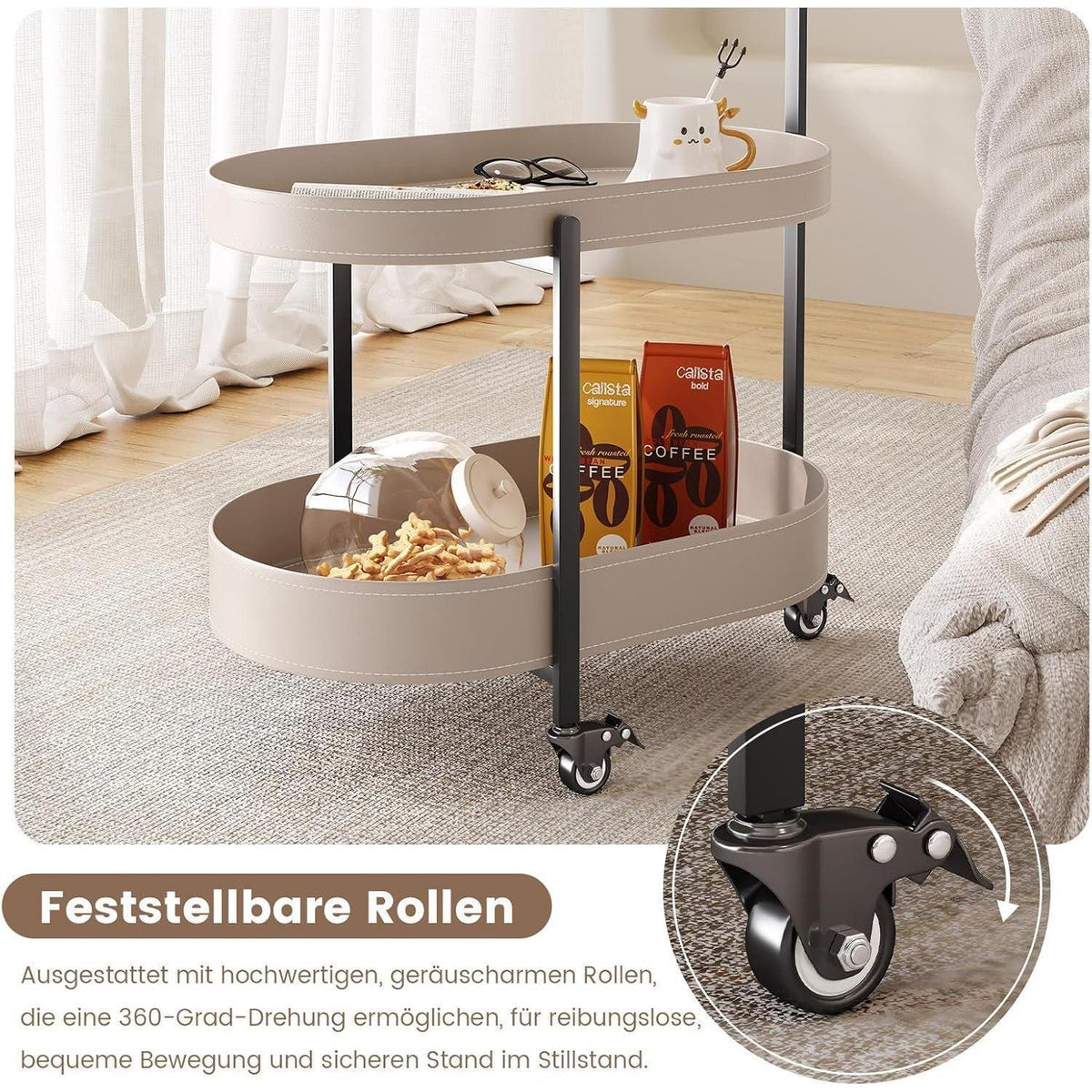 Beistelltisch Couch mit Stauraum – Modern & Mobil für Wohnzimmer