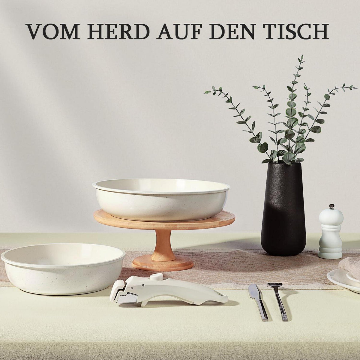 11-teiliges Topfset mit abnehmbarem Griff – Induktion & mehr
