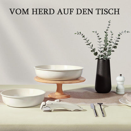 11-teiliges Topfset mit abnehmbarem Griff – Induktion & mehr