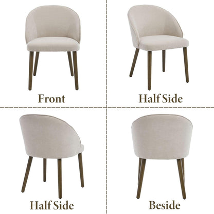 Moderne Esszimmerstühle Set 4 – Beige Polsterstühle mit Holzbeinen