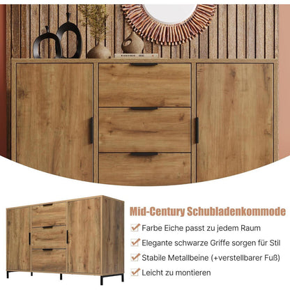 Kommode Holz 2 Türen 3 Schubladen – Sideboard Industrie Stil
