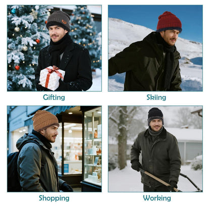 3-teiliges Winterset: Mütze, Schal & Handschuhe mit Fleecefutter