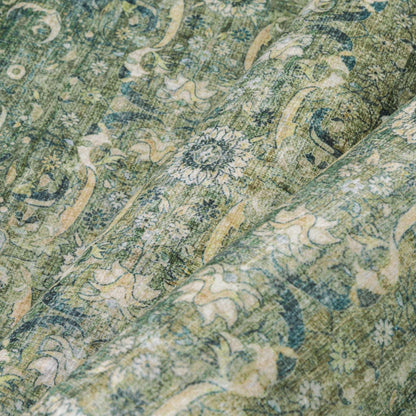 Vintage Teppich Grün 300x400cm Waschbar – Wohnzimmerteppich