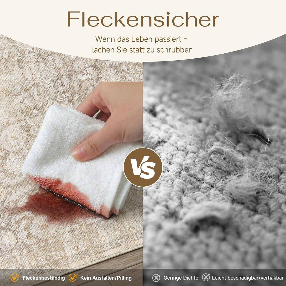 Vintage Teppich Wohnzimmer 300x400cm Beige Rechteckig