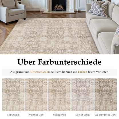 Vintage Teppich Wohnzimmer 300x400cm Beige Rechteckig