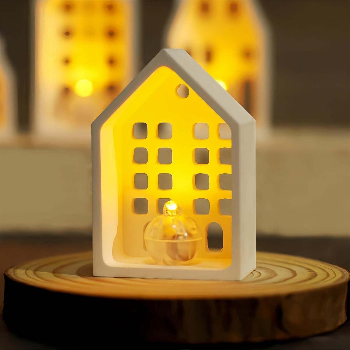 Silikonform Haus 4 Gitter – Gießform für Miniatur Deko & Harzkunst