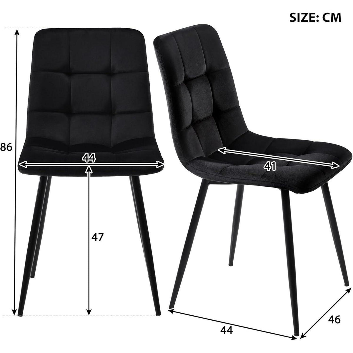 Esstisch Set 117x68cm mit 4 Samtstühlen Schwarz/Gold