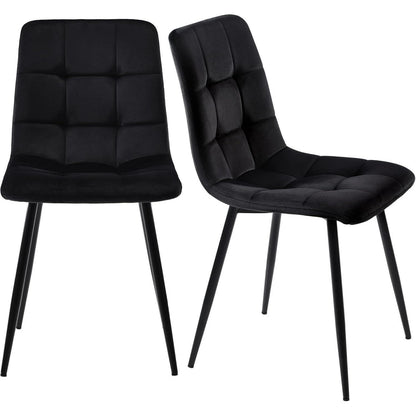 Esstisch Set 117x68cm mit 4 Samtstühlen Schwarz/Gold
