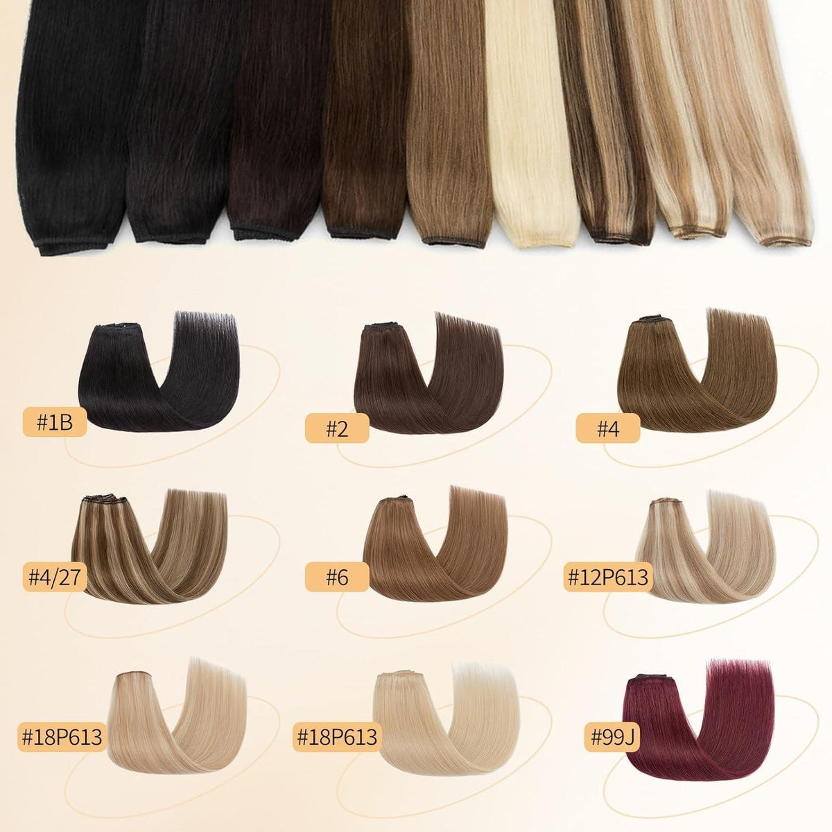 Echthaar Clip-in Extensions Schwarz-Grau Highlight 55cm