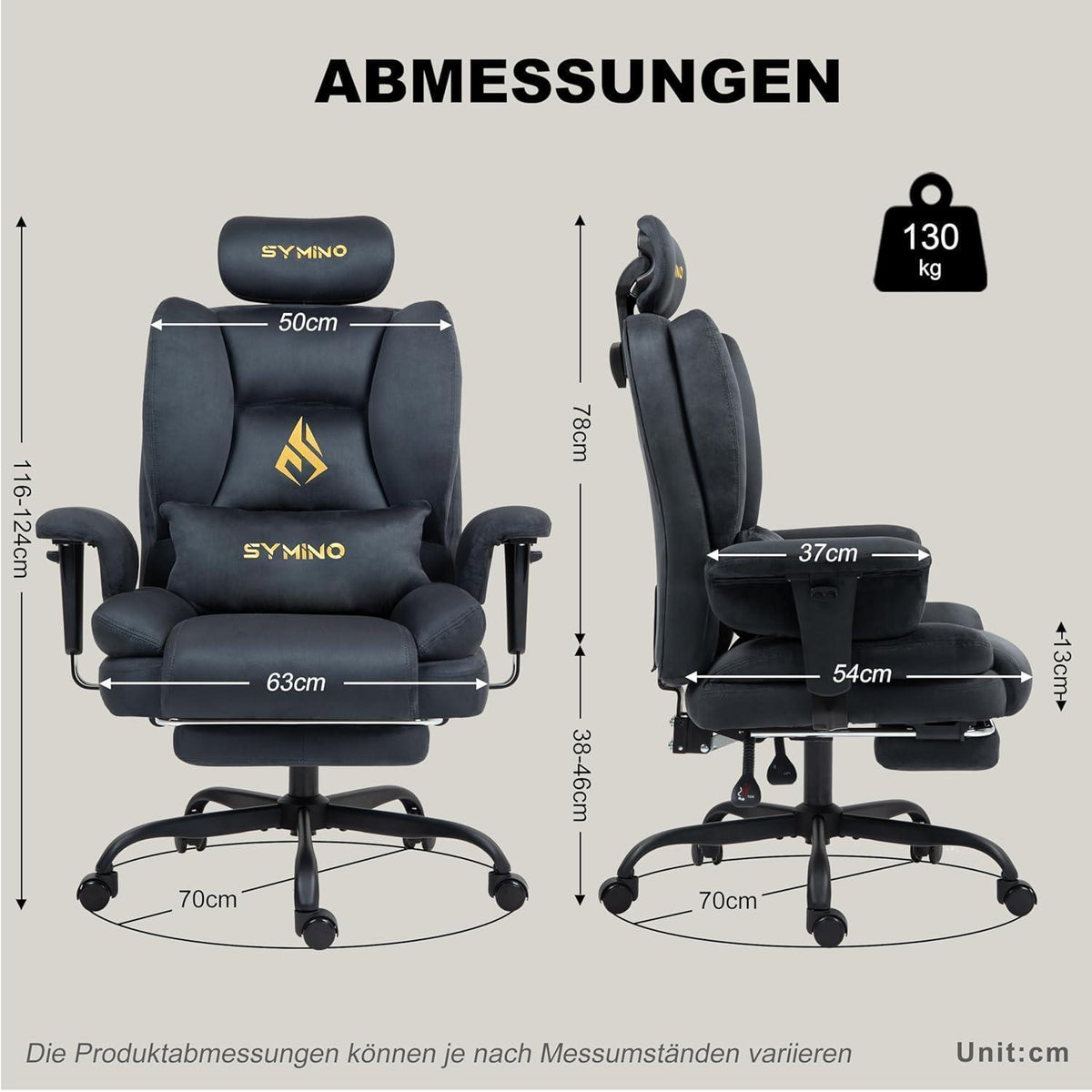 Gaming Stuhl mit Fußstütze, Wildlederimitat, Grau