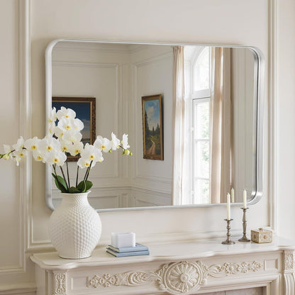 Wandspiegel 75x100 cm – Moderner Badezimmer Spiegel mit Silberrahmen