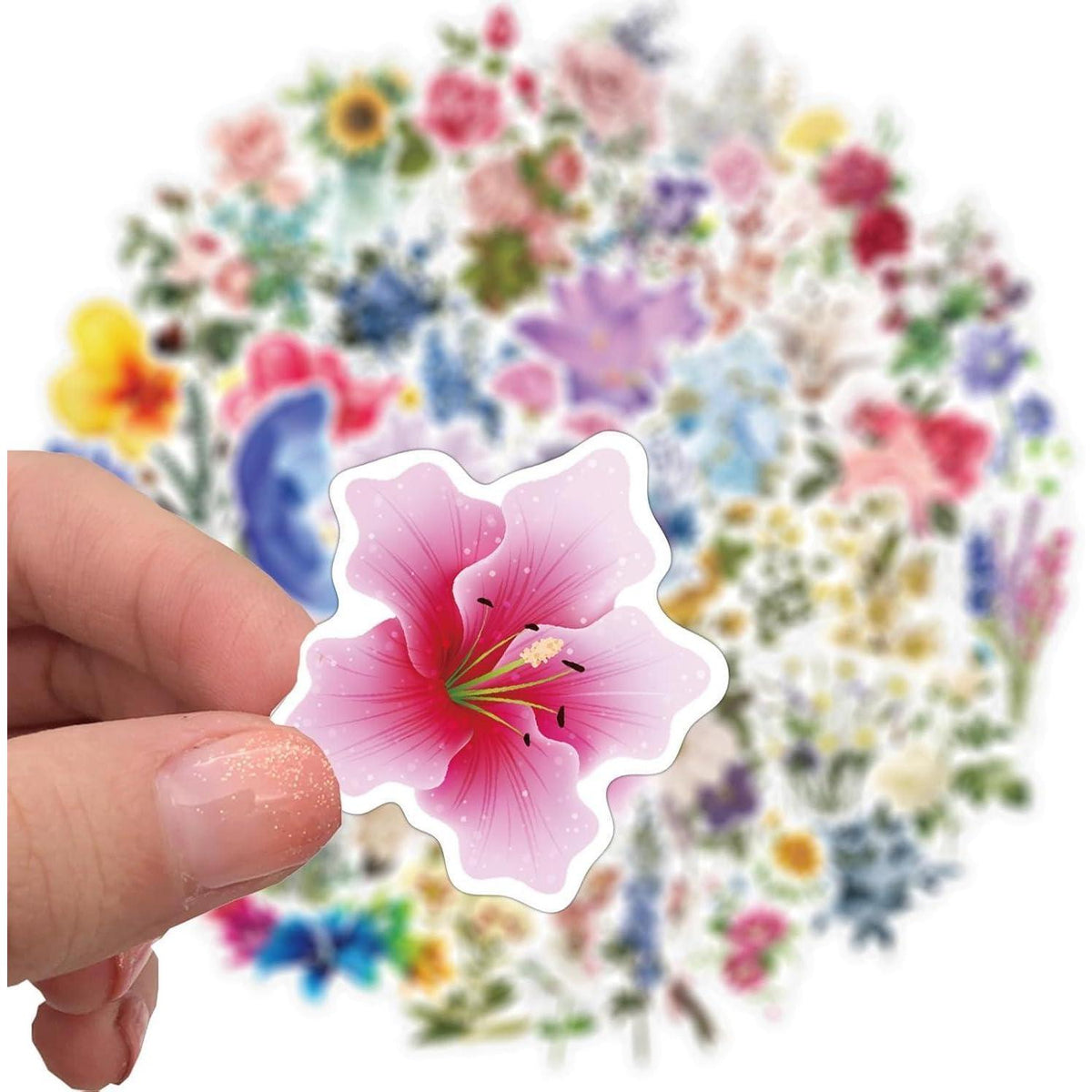 50 Blumen Aufkleber Wasserdicht – Scrapbooking & Basteln