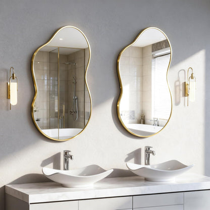 Asymmetrischer Wandspiegel Wolke Gold 67x115cm Modern