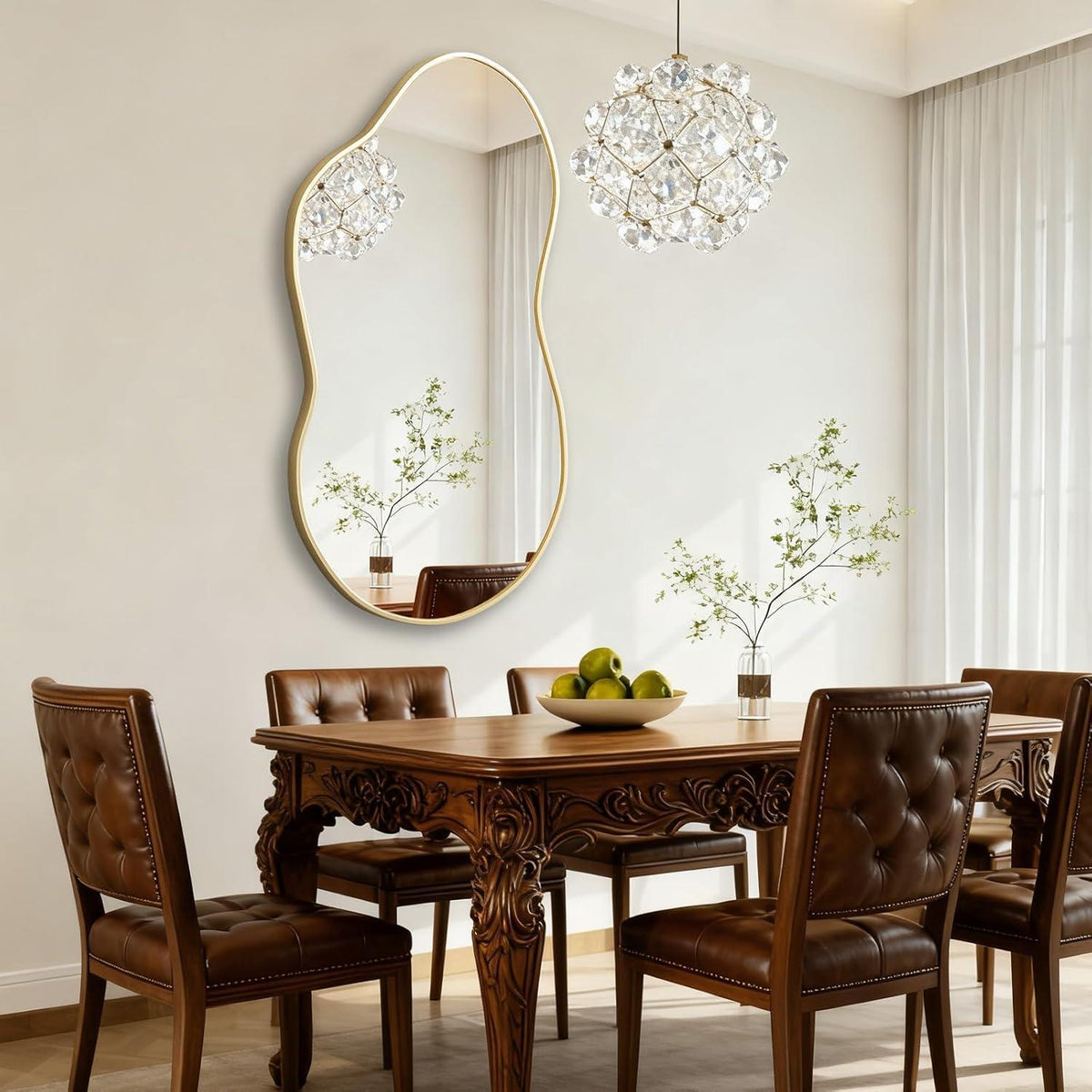 Asymmetrischer Wandspiegel Wolke Gold 67x115cm Modern