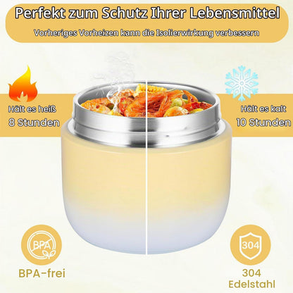 Edelstahl Thermobehälter 1,2L Gelb für Essen