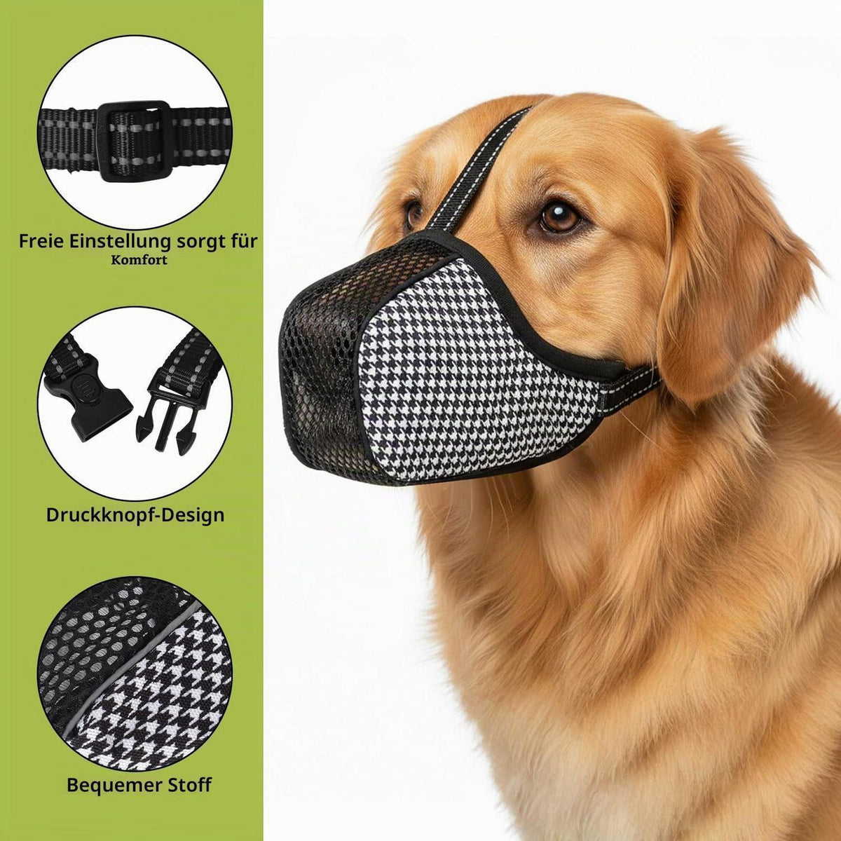 Hundemaulkorb Soft Mesh – Atmungsaktiv & Verstellbar (L)