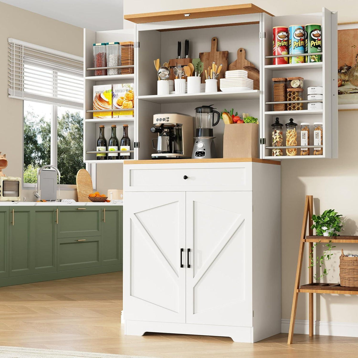 Küchenschrank mit 12 Fächern & Schubladen – 80x40x180cm
