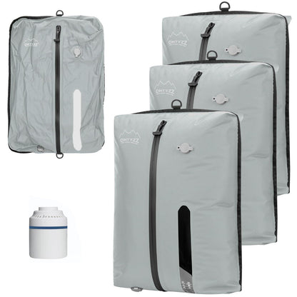 Wiederverwendbare Vakuumbeutel Kleidung – Set mit Pumpe & Reise-Organizer