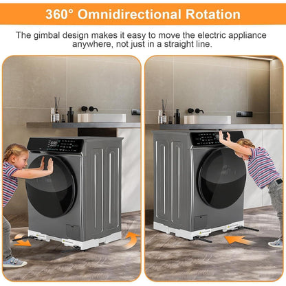 Waschmaschinen Untergestell mit 360° Rollen & Bremse