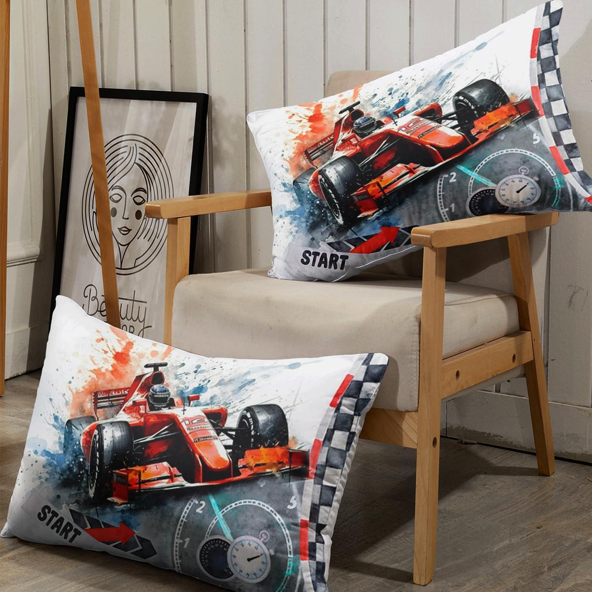 Rennwagen Bettwäsche Set 200x200 cm Rot