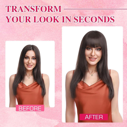 Clip in Pony Echthaar Schwarz – Französischer Pony für natürlichen Look