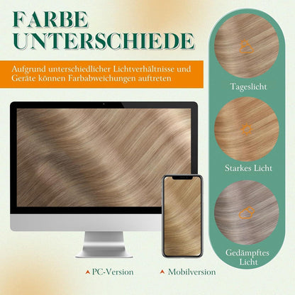 Echthaar Tape Extensions Braun Balayage Ombre 55cm