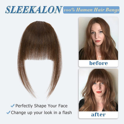 Clip in Pony Echthaar Hellbraun – Ordentlicher Gerader Pony
