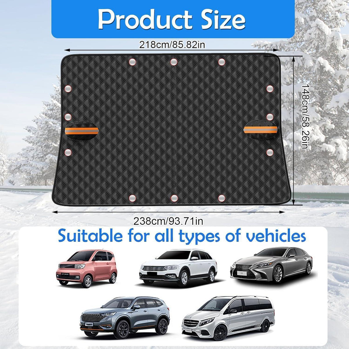 Auto Frontscheibenabdeckung Winter Frostschutz Eis Schnee UV Schutz