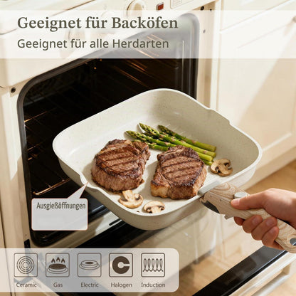 Induktions Kochgeschirr Set mit abnehmbaren Griffen & Antihaftbeschichtung