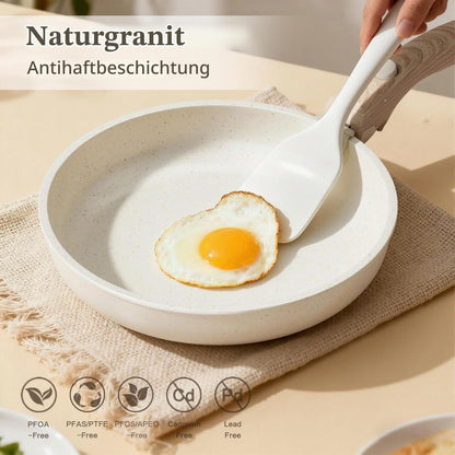 Induktions Kochgeschirr Set mit abnehmbaren Griffen & Antihaftbeschichtung