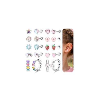 10 Paar Kinder Ohrringe – Hypoallergen & Medizinischer Stecker