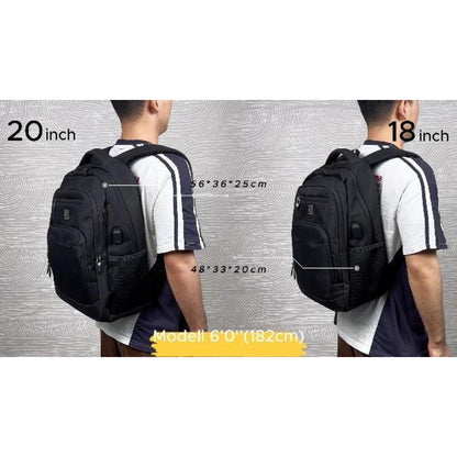 18 Zoll Laptop Rucksack Herren – Schulrucksack Militärgrün mit Gepäckgurt