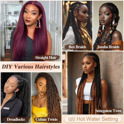 Neonrosa Pre Stretched Braiding Haare – 8er Pack für Cosplay & Party