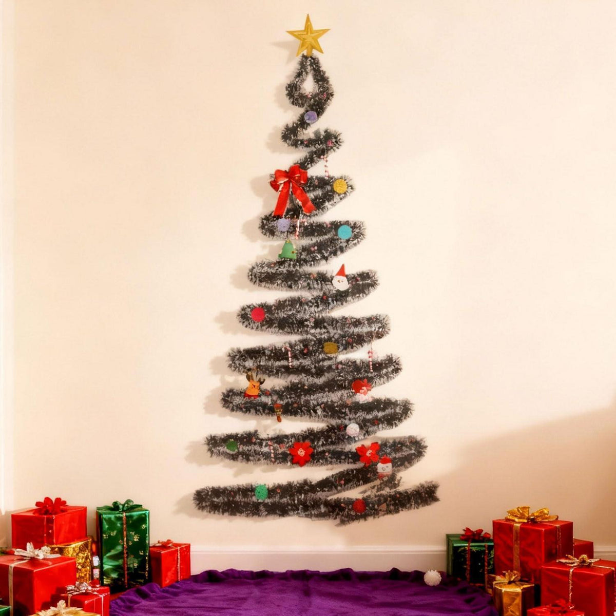 Weihnachtsbaum Wanddeko 180cm – DIY Tannenbaum für die Wand