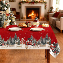 Weihnachtstischdecke Rot 136x248cm | Abwaschbar & Festlich