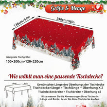 Weihnachtstischdecke Rot 136x248cm | Abwaschbar & Festlich