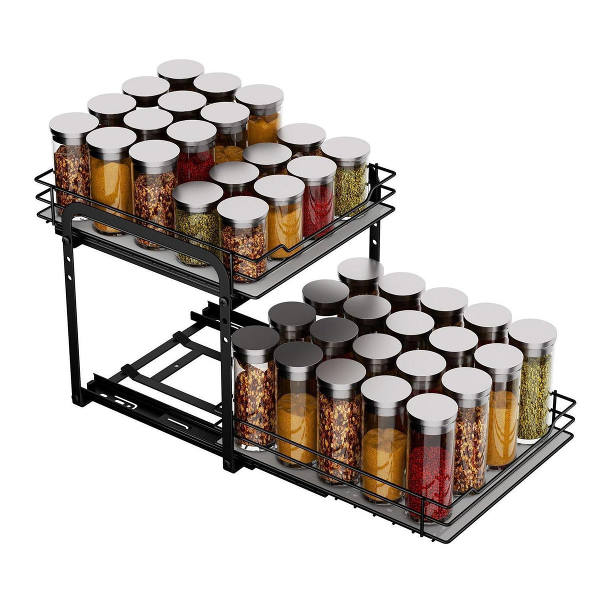 Gewürzregal ausziehbar, 2 Etagen, Schrank Organizer Küche
