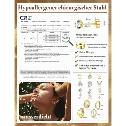 13 Paar Ohrringe Set Damen | Helix Piercings Gold Silber