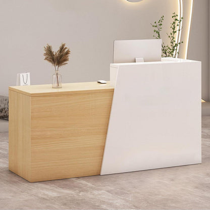 Empfangstheke mit Schublade & Ablage – Weiß & Holz 160cm