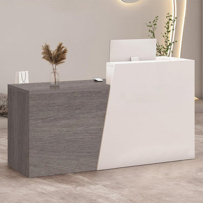 Empfangstheke mit Schublade – Weiß & Dunkelgrau, 140cm